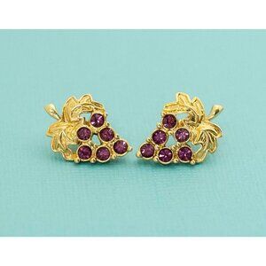 Vintage Purple Grape Earrings by Avon E23